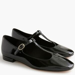 J. Crew Factory Black T-Strap Flats